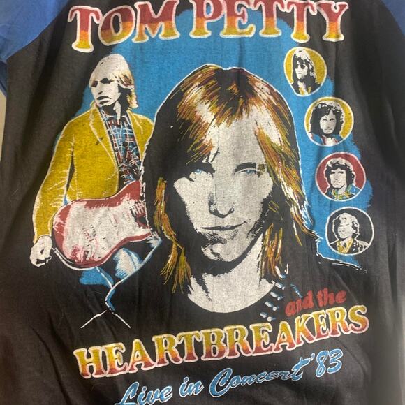 1983 TOM PETTY & THE HEARTBREAKERS double sided raglan 3/4 sleeve tee shirt L - Picture 8 of 8